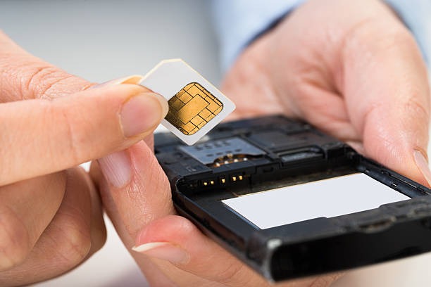Person Hand With Sim Card And Mo