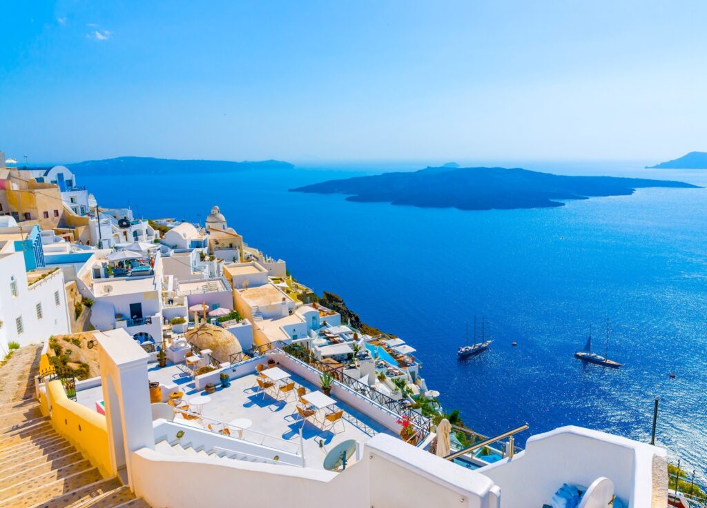 Stock Photo Fira Town Volcano Se