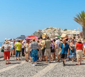 Tourists Thira Shutter
